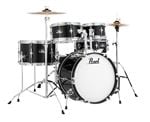 Pearl Roadshow Mini 5 Piece Complete Drum Set Black Front View